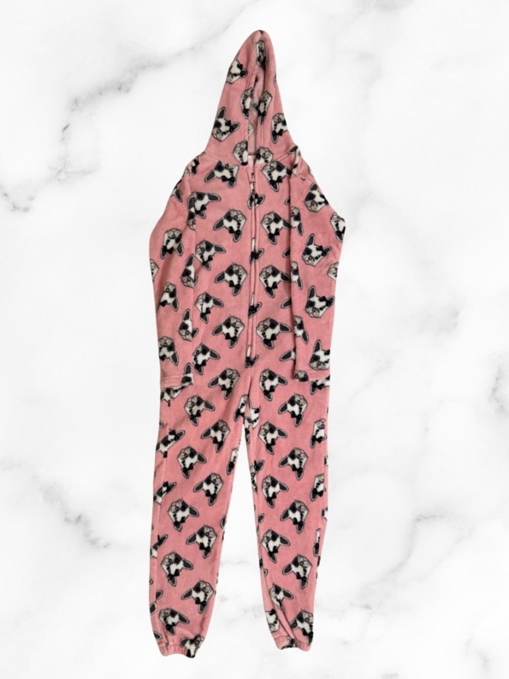 Women's Fuzzy French Bulldog Sleep Outfit with Hootie